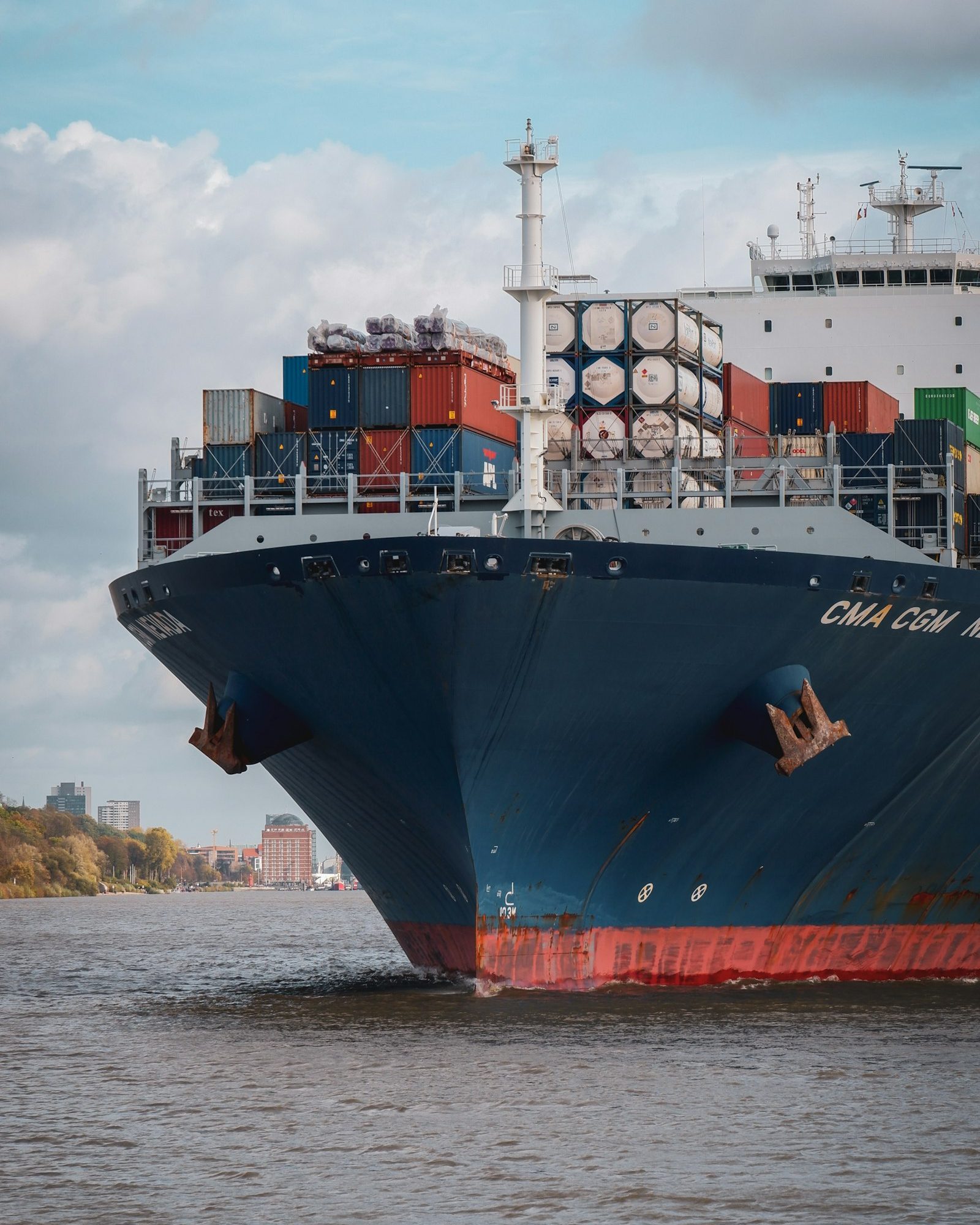 Container ship bow
